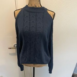 Navy off shoulder sweater